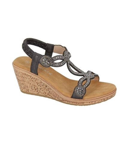 Cipriata Womens/Ladies Ora Jewelled Sandals (Black) - UTDF2416