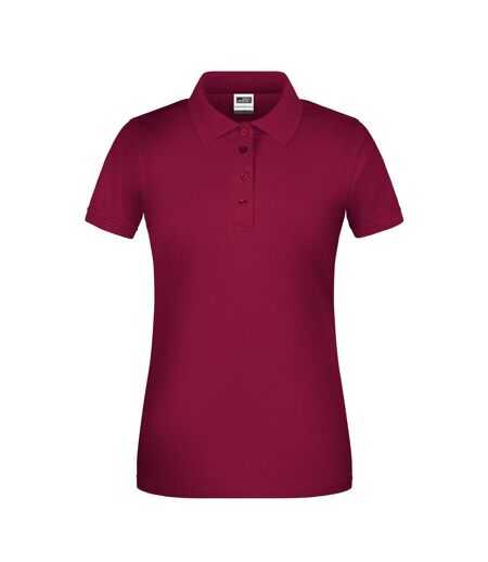 Polo Bio Workwear Femme Bordeaux James And Nicholson