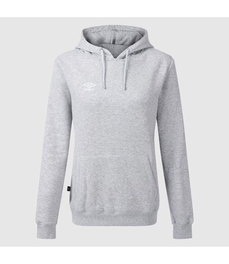 Womens/ladies club leisure hoodie dark grey marl/white Umbro