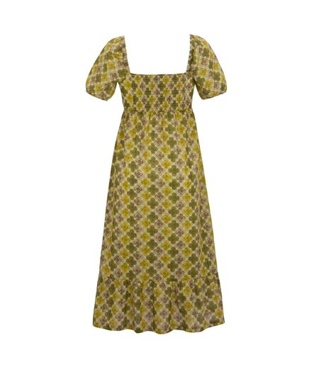 Womens/ladies Orla Kiely Flower Summer Midi Dress Multicoloured Yellow Regatta