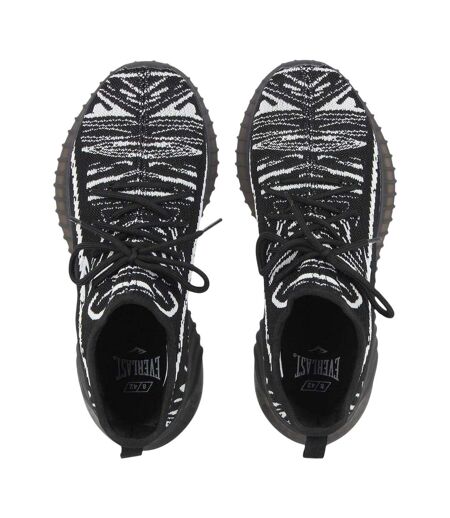Mens Rassay Lace Up Shoes Black White Everlast