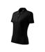 Womens/ladies Cotton Polo Shirt Black Malfini-3