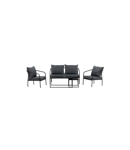 Salon de Jardin en Métal Sopot 146cm Noir