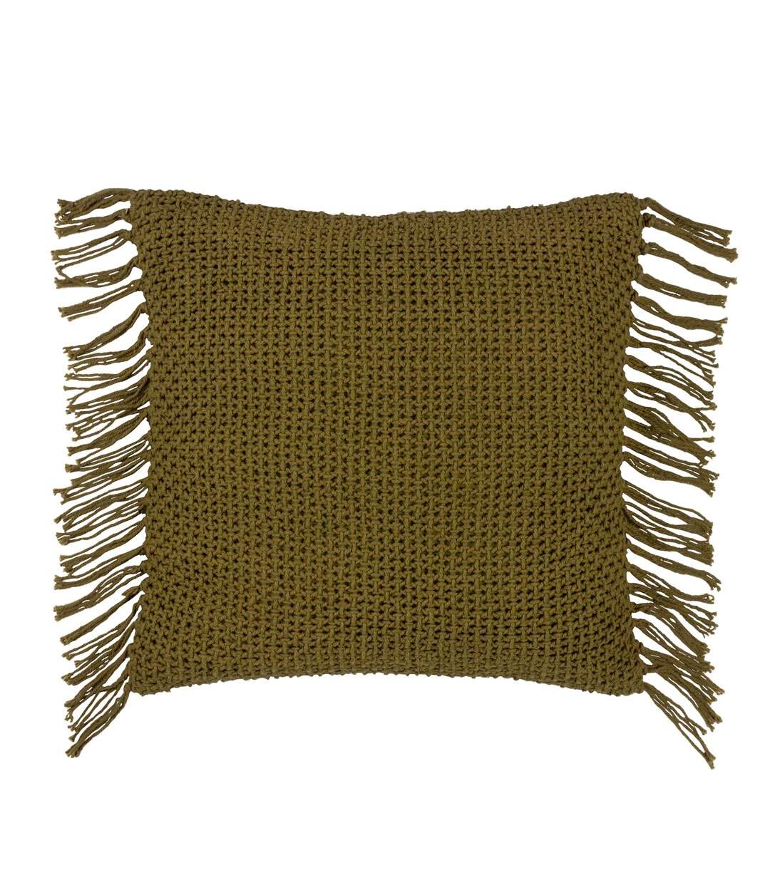 Nimble knitted cushion cover 45cm x 45cm khaki green Yard