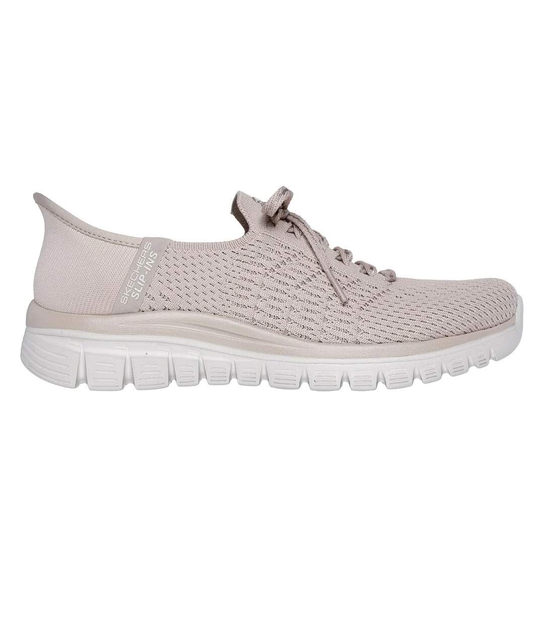 Womens/ladies First Blush Slip-in Trainers Taupe Skechers-3