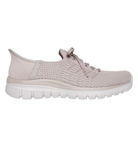 Womens/ladies First Blush Slip-in Trainers Taupe Skechers