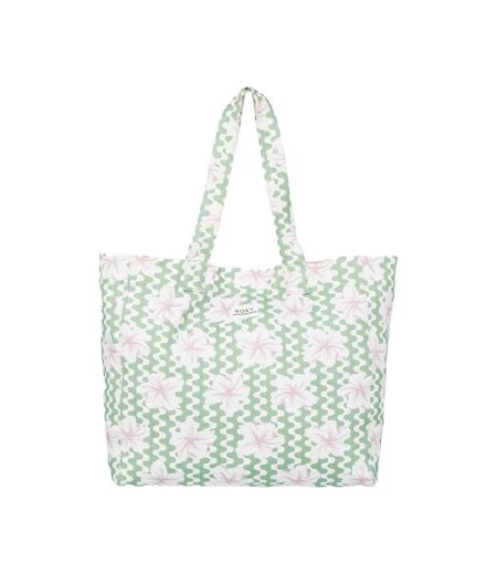 Tote bag vert à fleurs femme roxy anti bad vibes - taille unique