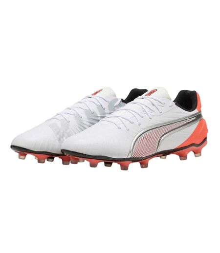 Mens King Match Firm Ground Football Boots White Red Puma