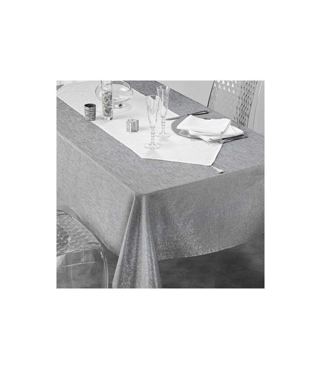 Lot de 3 Serviettes de Table Silvery 40x40cm Gris