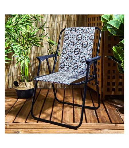 Set de 2 chaises de jardin pliantes an acier et tissu Patio