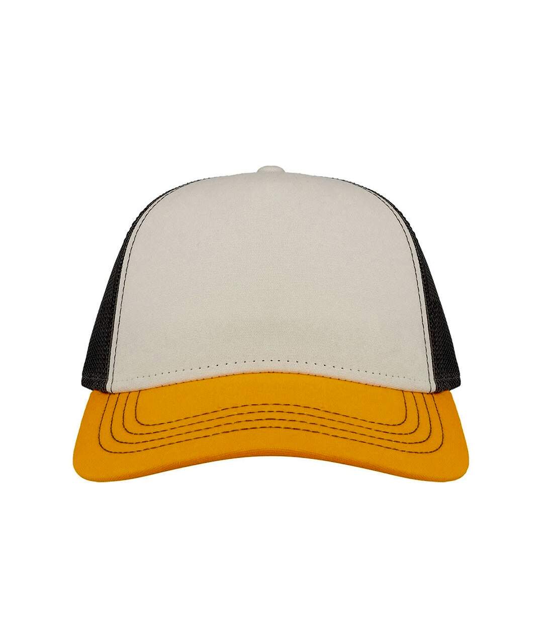 Casquette trucker rapper blanc / jaune / gris foncé Atlantis