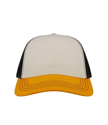 Casquette trucker rapper blanc / jaune / gris foncé Atlantis