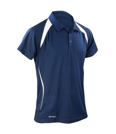 Spiro Mens Sports Team Spirit Performance Polo Shirt (Navy/White) - UTRW1470