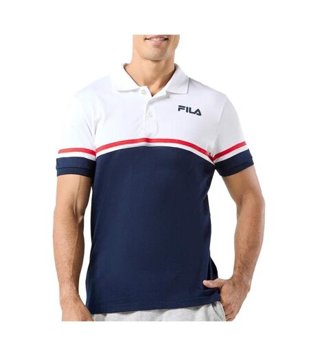 Polo marine/blanc homme fila primo - l