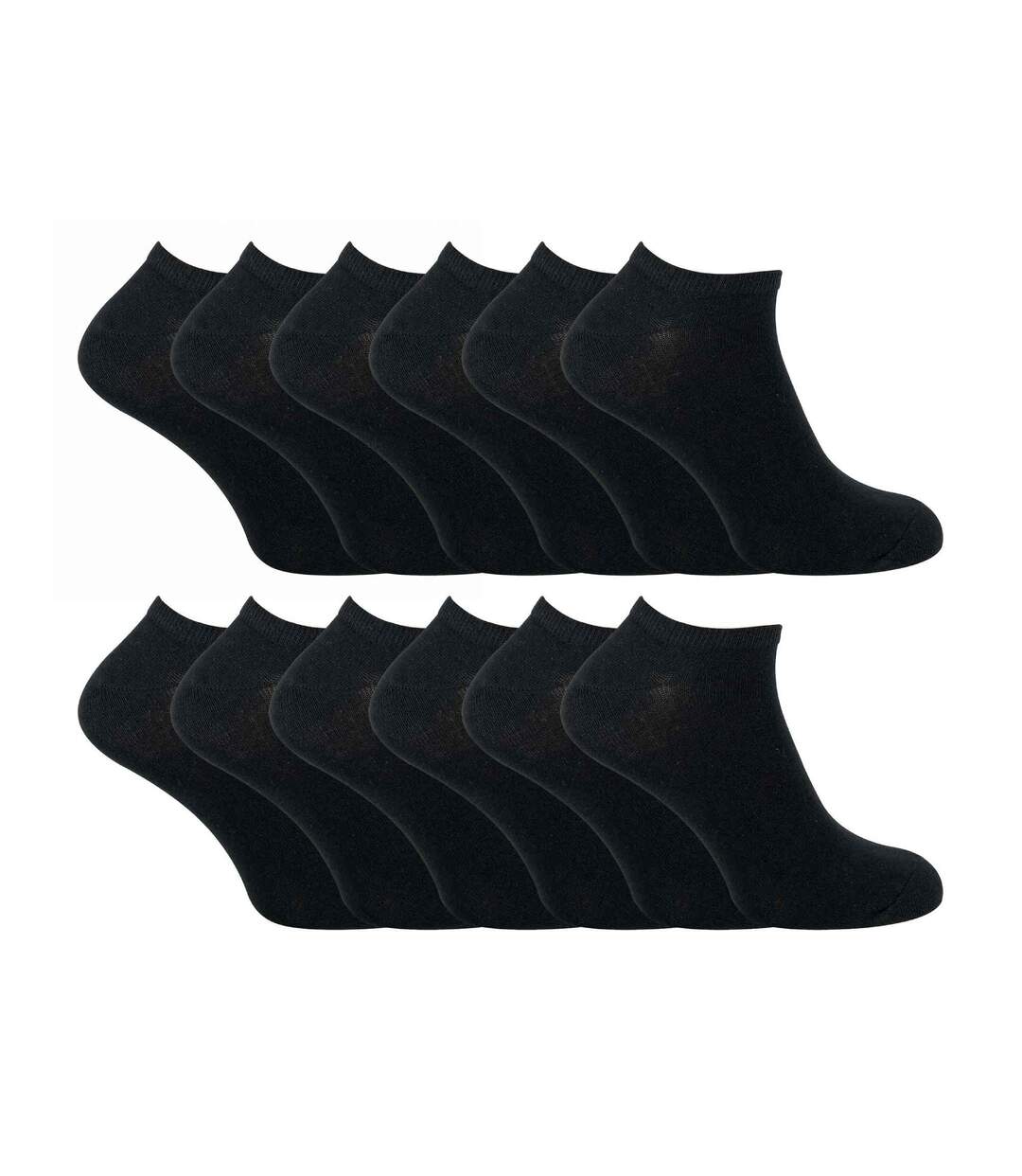 12 Pairs Mens Cotton Low Cut Trainer Socks-1