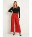 Pantalon large taille élastiquée maille plissée-4