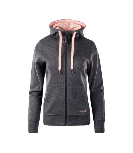 Veste à capuche silian femme rose pâle / gris foncé chiné Hi-Tec