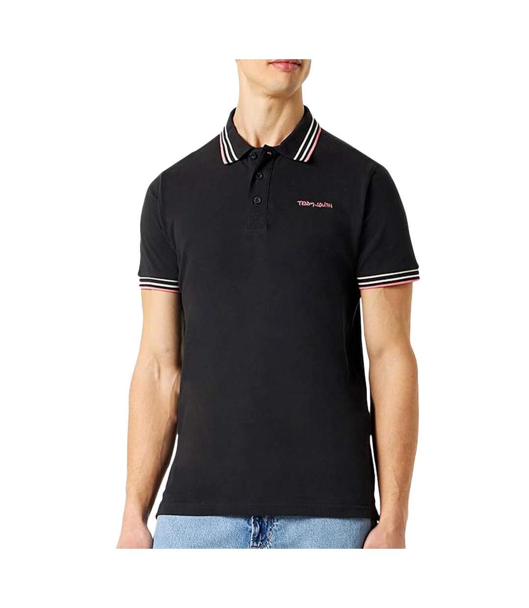 Polo noir/rouge homme teddy smith pasian - m-2