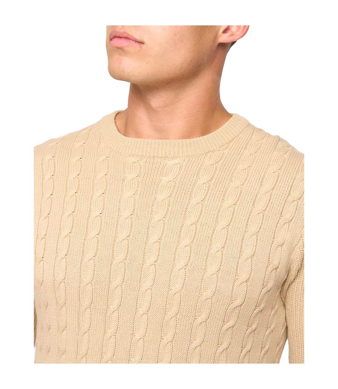 Pull kabstars homme beige Crosshatch-3