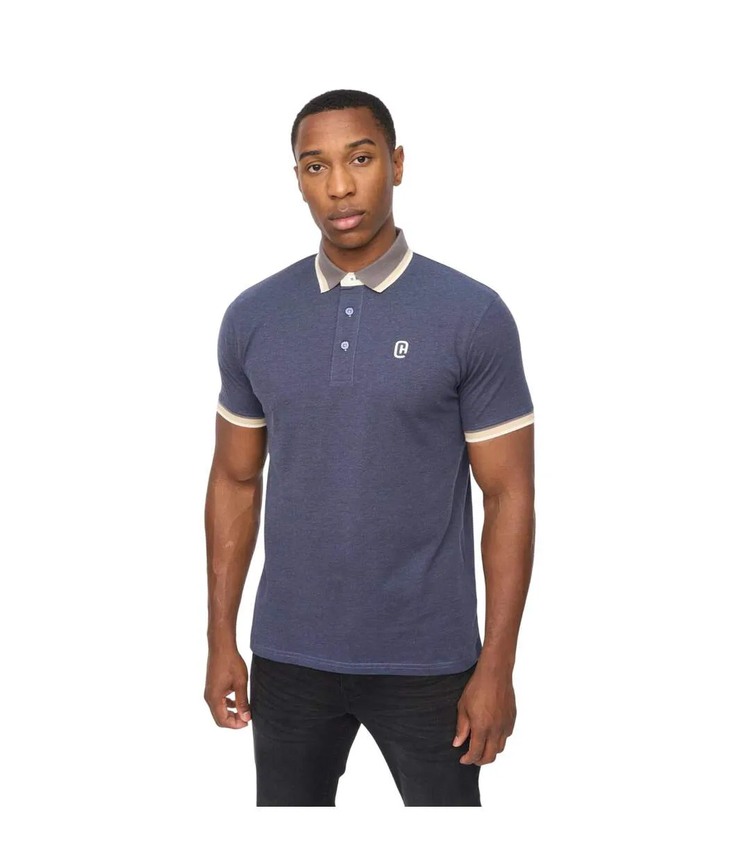 Polo Chimlacks Homme Bleu Denim Crosshatch-3
