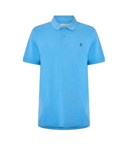 Mens Embroidered Logo Polo Shirt Parisian Blue Original Penguin