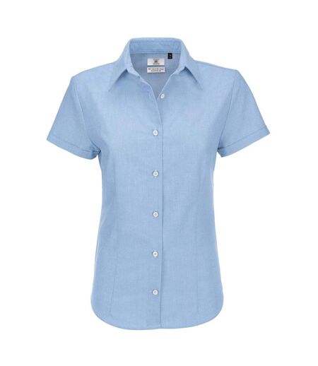 Chemisier À Manches Courtes Oxford Femme Bleu B&C