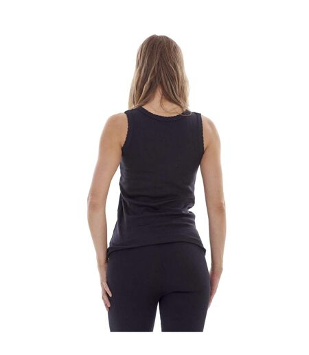 Womens/ladies Thermal Vest Top Black Heatforce