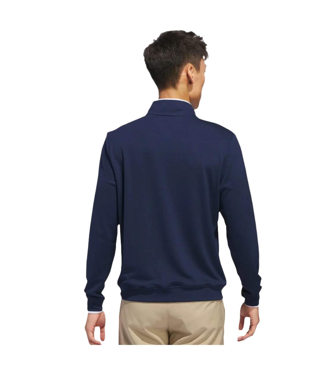 Mens Quarter Zip Golf Sweatshirt Navy White Adidas-3