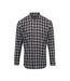 Premier Mens Mulligan Check Long Sleeve Shirt (Steel/Black) - UTPC3101