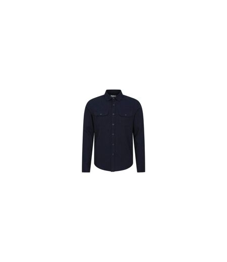 Mens trace flannel long-sleeved shirt dark khaki Mountain Warehouse
