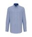 Premier Chemise à rayures en coton riche Oxford pour hommes (Blanc / bleu clair) - UTRW6594