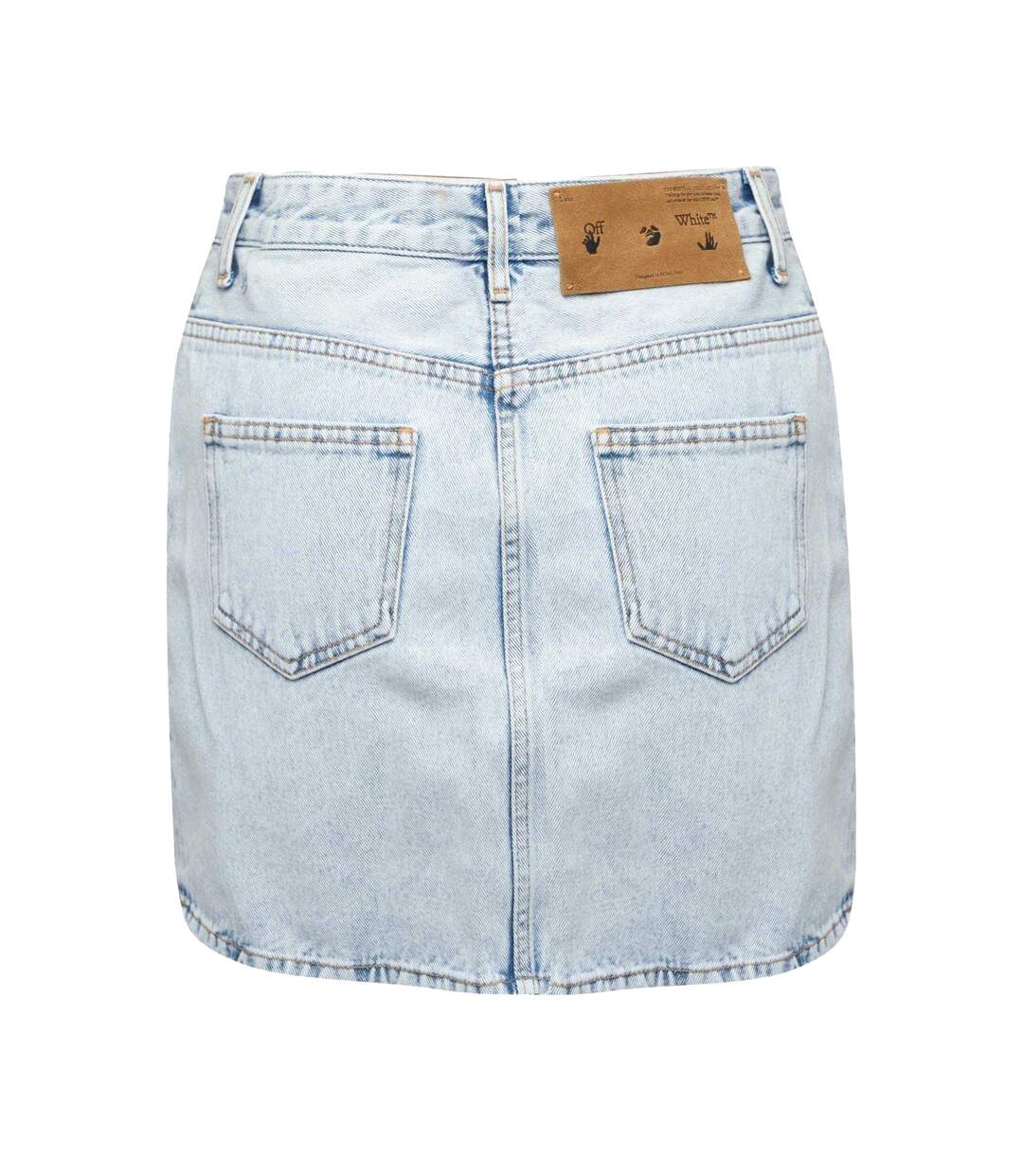 Mini Jupe Corp Femme Bleu Clair Off White-2