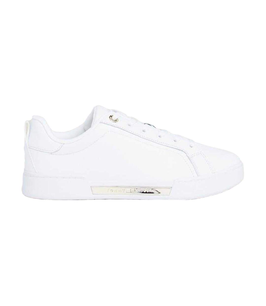 Womens/ladies Leather Cupsole Court Shoes White Tommy Hilfiger-1