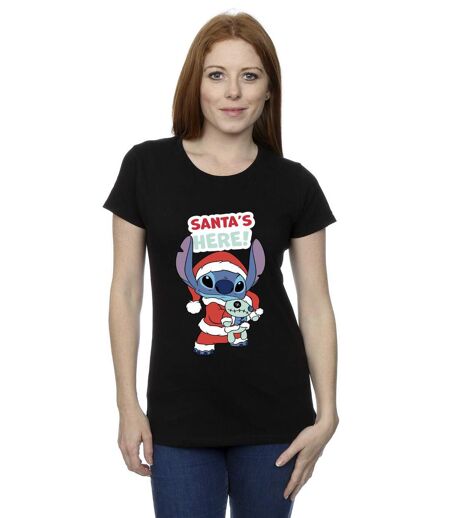 Disney Femmes/Les femmes Lilo & Stitch Santa's Here - T-shirt en coton (Noir) - UTBI26052