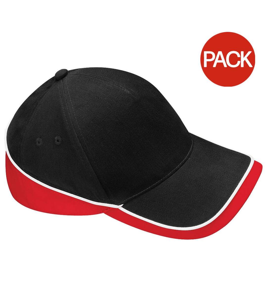 Lot de 2  casquettes de sport adulte noir/rouge classique/blanc Beechfiel-1