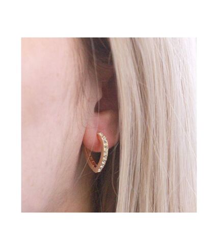Boucles d'oreilles Ariane - Doré et Cristal