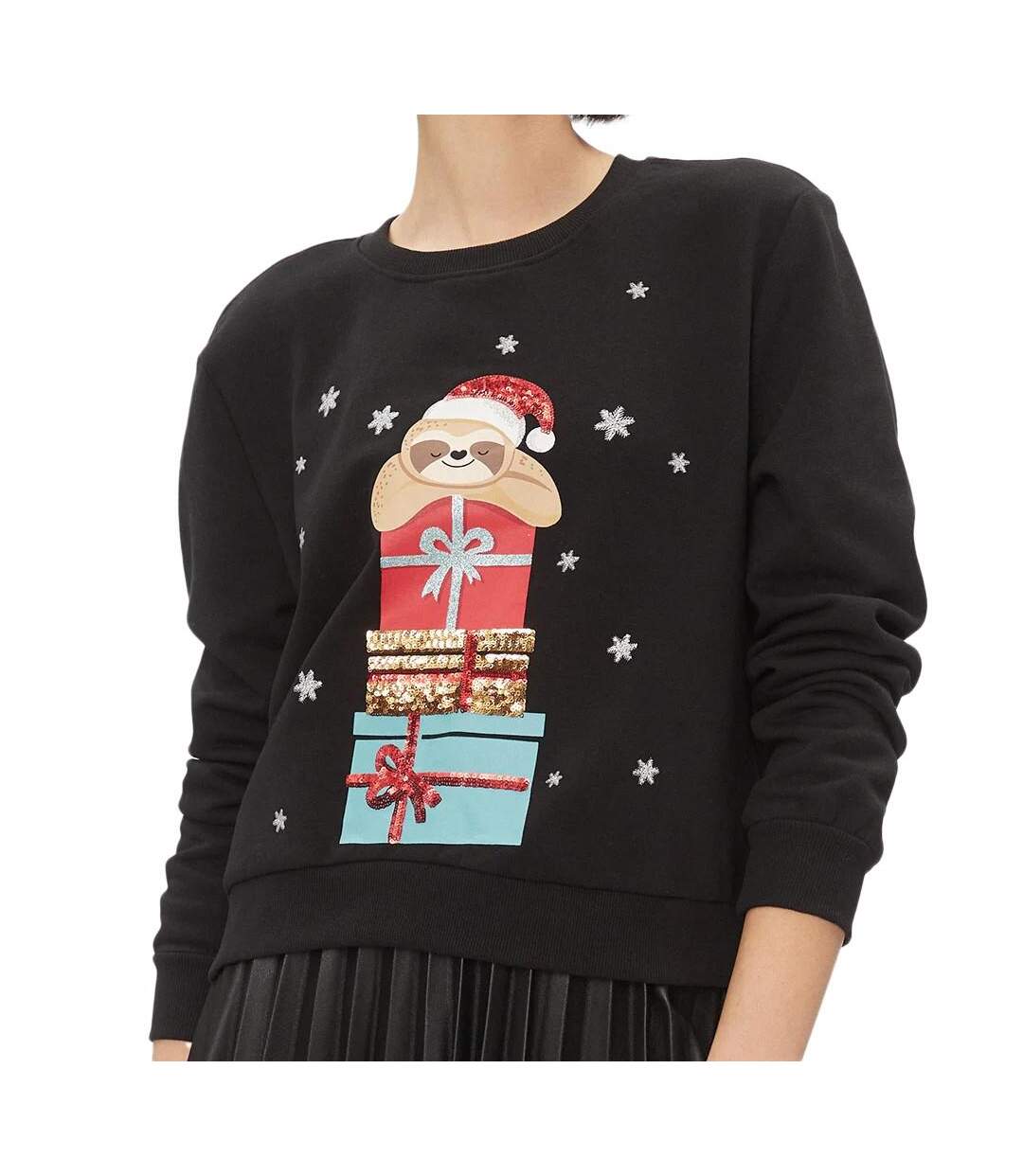Sweat de noel noir femme only onlyda christmas-1