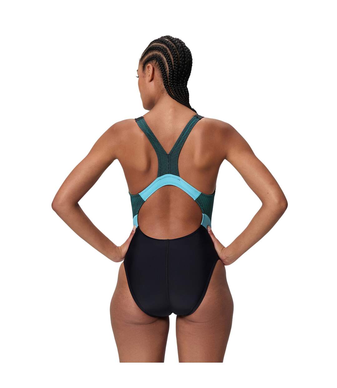 Maillot De Bain 1 Pièce Motif/style À Rayures Quantum Splice Femme Noir Speedo-4