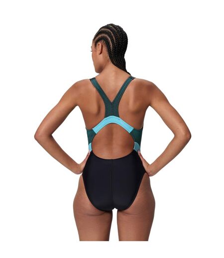 Maillot De Bain 1 Pièce Motif/style À Rayures Quantum Splice Femme Noir Speedo