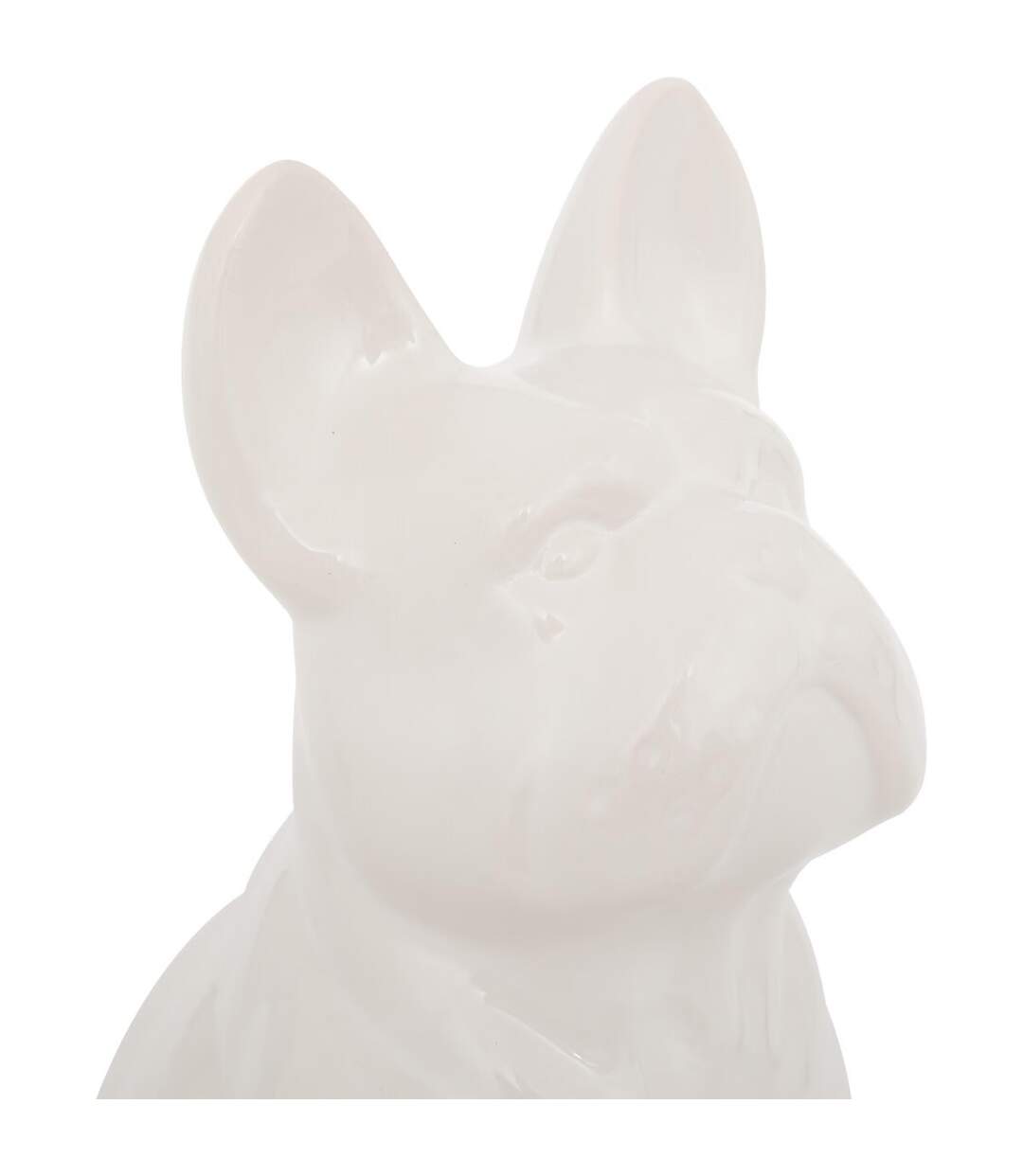 Statuette Déco Bulldog 23cm Blanc-2