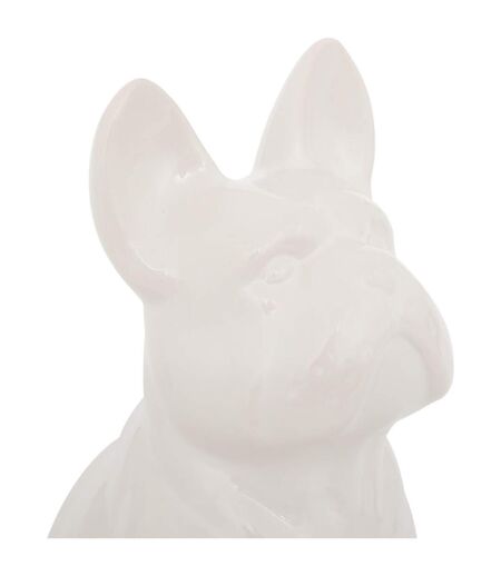 Statuette Déco Bulldog 23cm Blanc