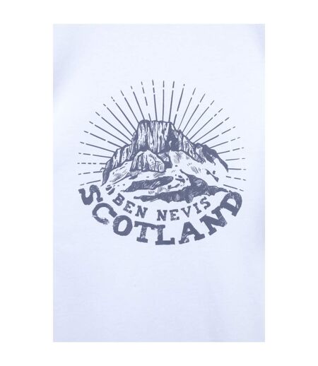 Mens Ben Nevis Scotland Short-sleeved T-shirt White Mountain Warehouse