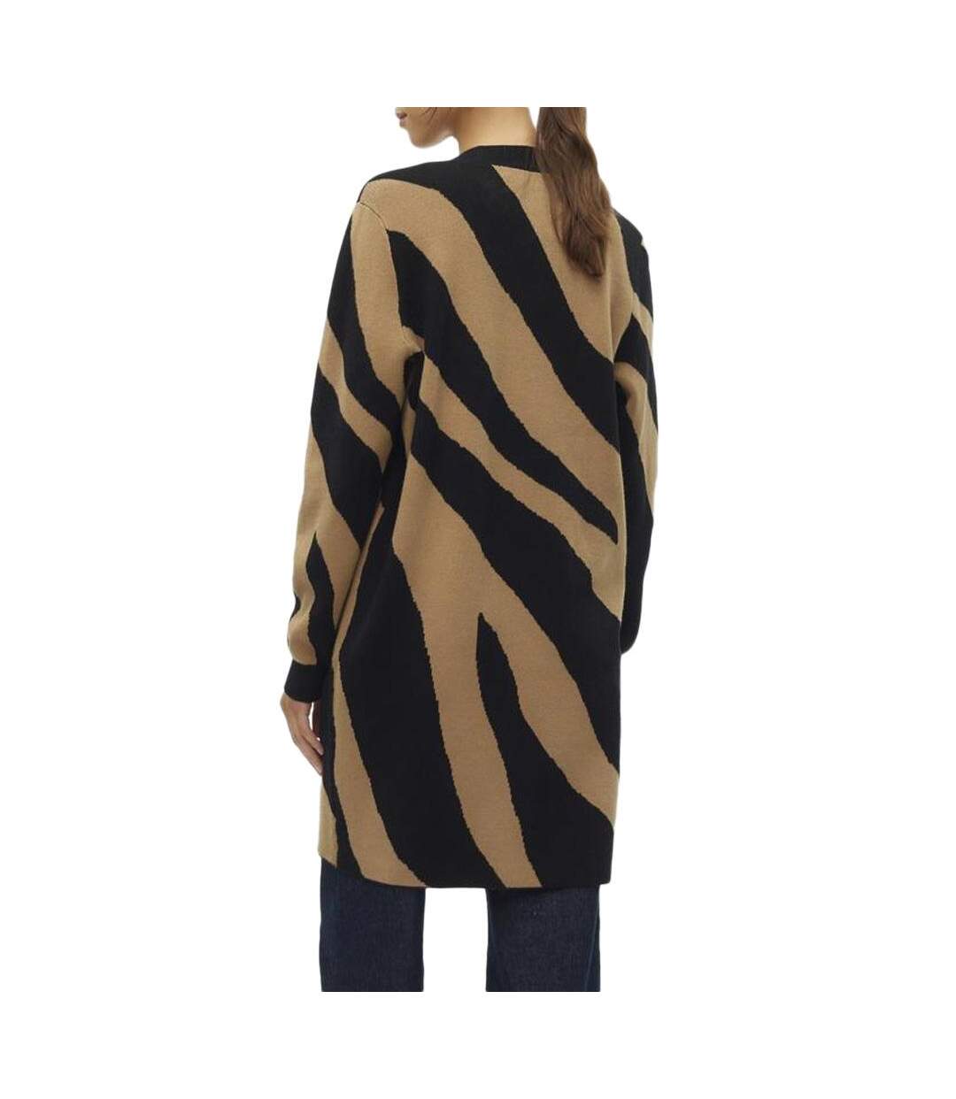 Gilet long noir/camel femme vero moda nancy-2