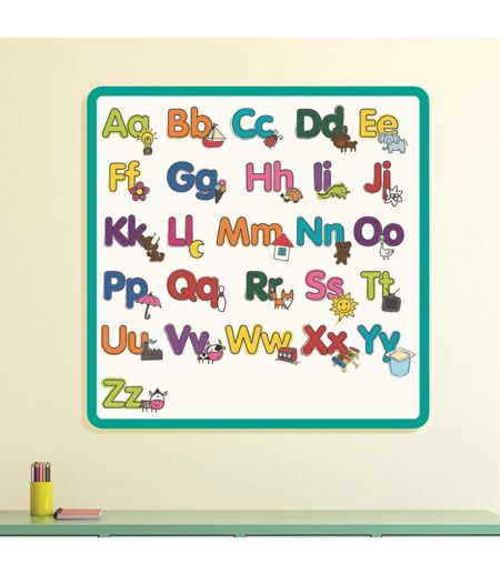 Lettres à Colorier & 5 Feutres Alphabet 50x50cm Blanc