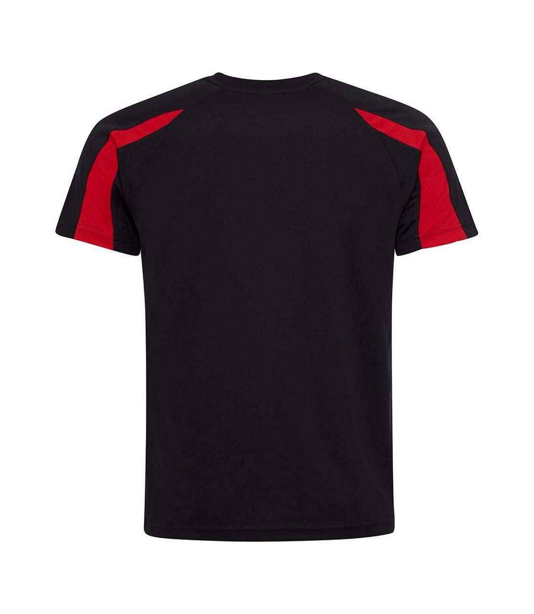 T-shirt Adulte Noir Vif Rouge Feu AWDis Cool-2