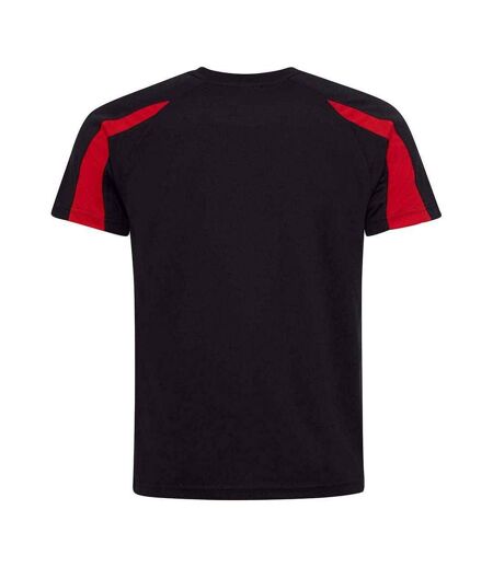 T-shirt Adulte Noir Vif Rouge Feu AWDis Cool