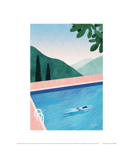 Henry Rivers Swimming Pool II Pool Print (Blue/Green) (40cm x 30cm)