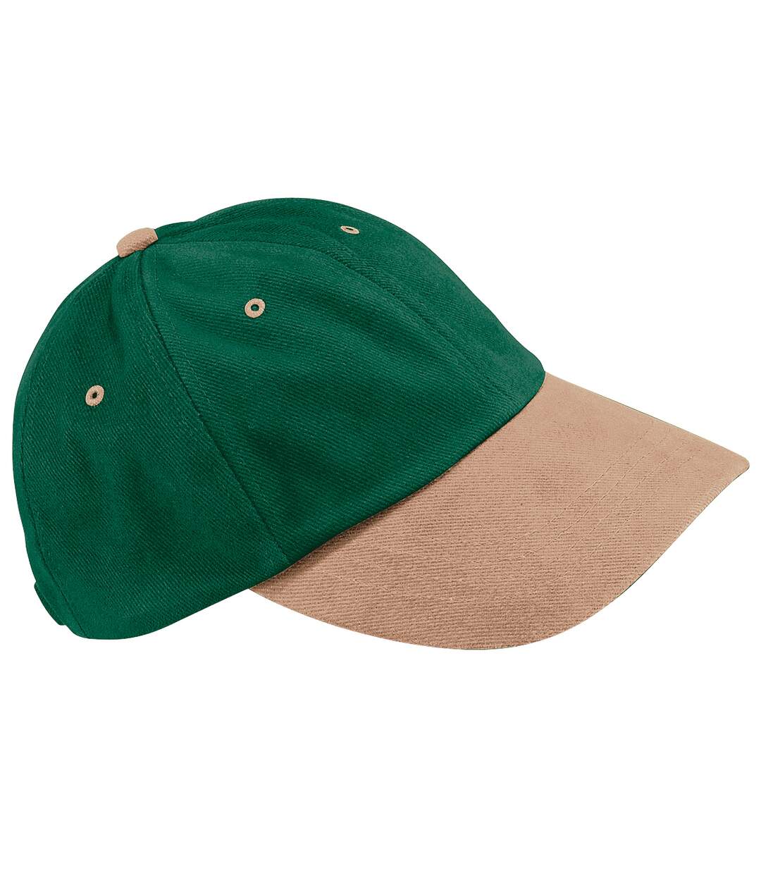 Casquette de baseball 100% coton épais adulte unisexe vert forêt/taupe Beechfield-1