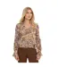 Womens/ladies Animal Print Ruffle Blouse Brown I Saw It First-2