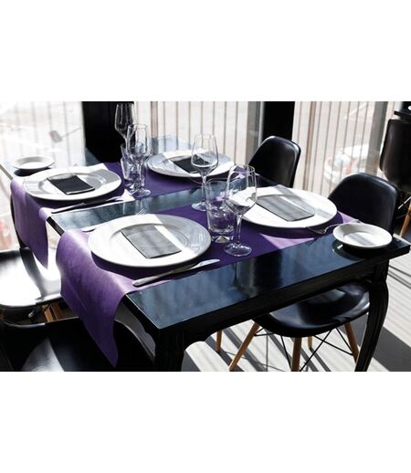 Lot de 100 chemins de table tissu jetables 120x40 cm - 2 couverts - HOSTEX - violet raisin